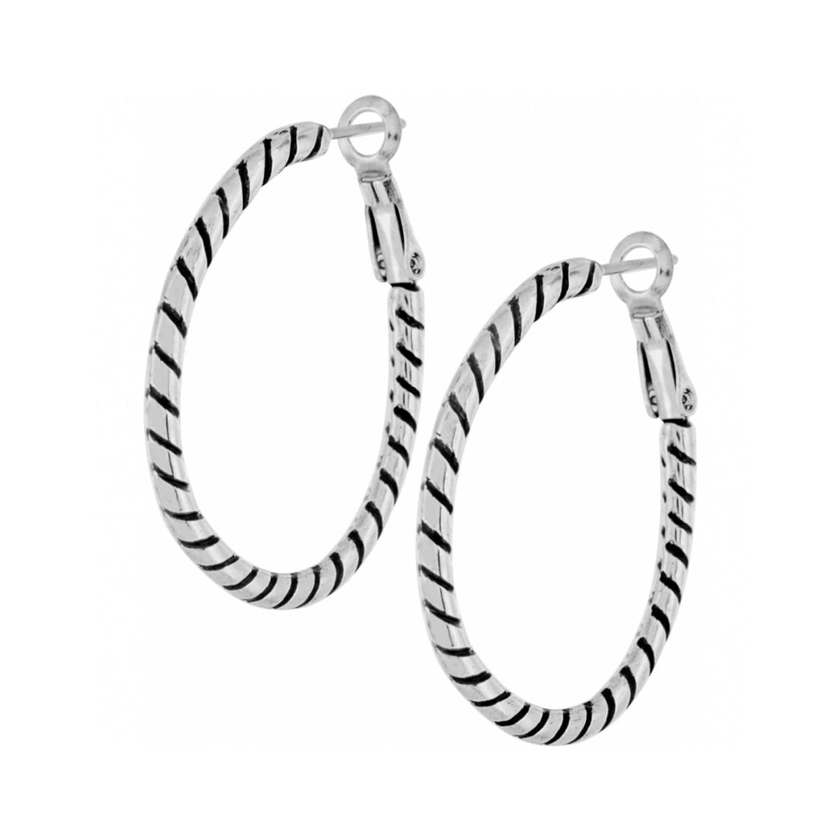Twist Oval Hoop Charm Earrings