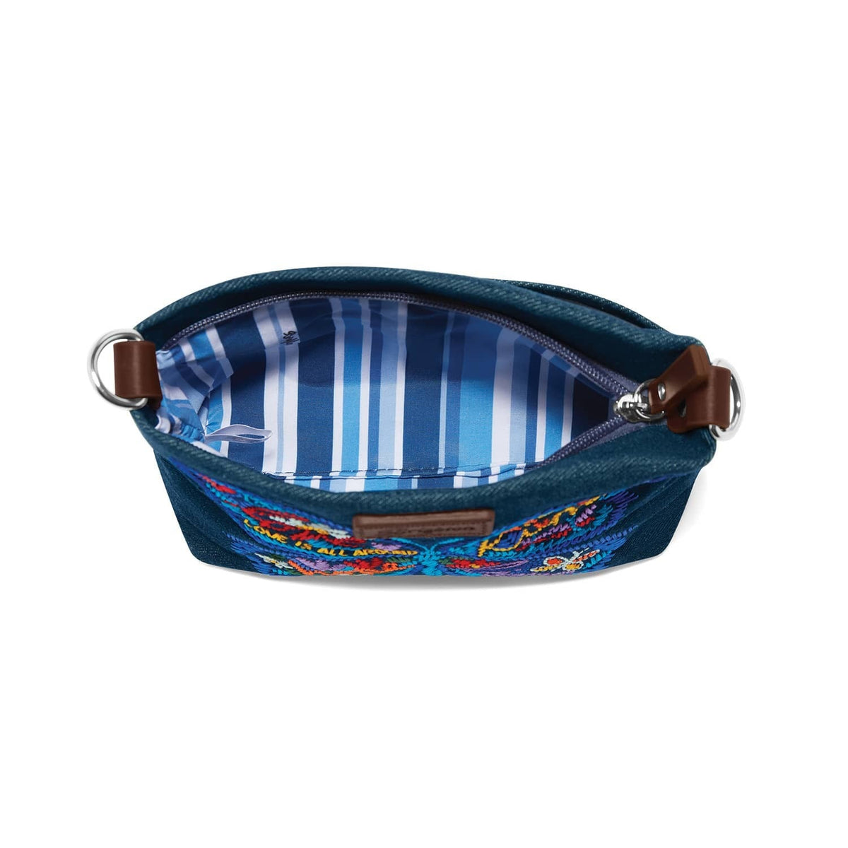 Dream Wings Denim Embroidered Pouch