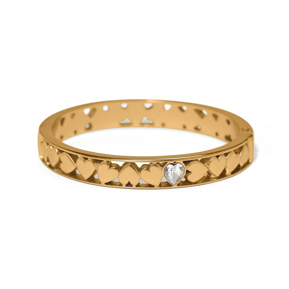 Mystery Of Love Golden Heart Hinged Bangle