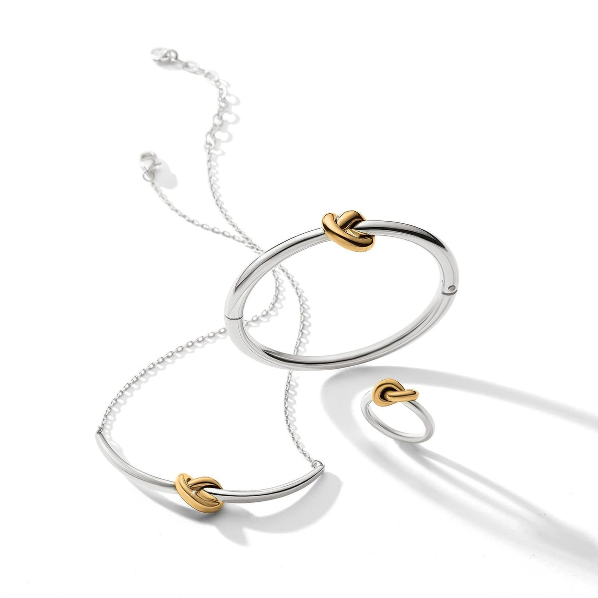 Interlok Single Knot Two Tone Hinged Bangle