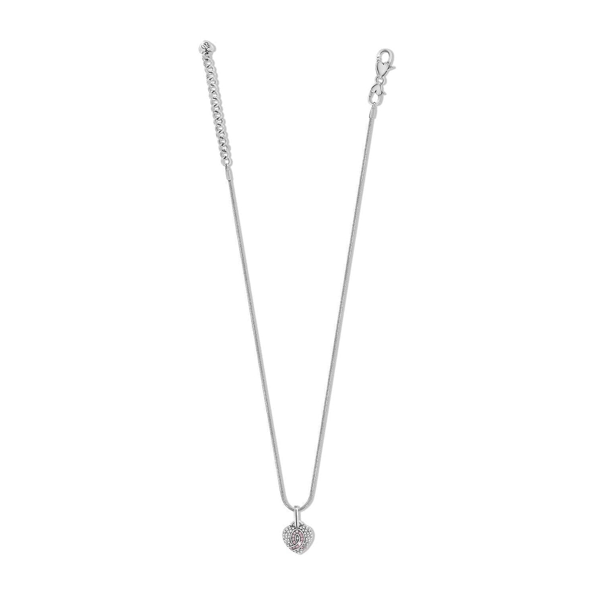 Power Of Pink Heart Charm Necklace