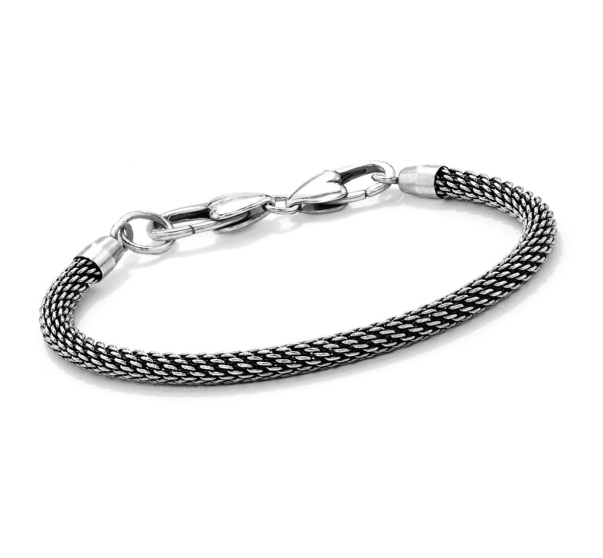 Mixed Metal Heart Charm Bracelet