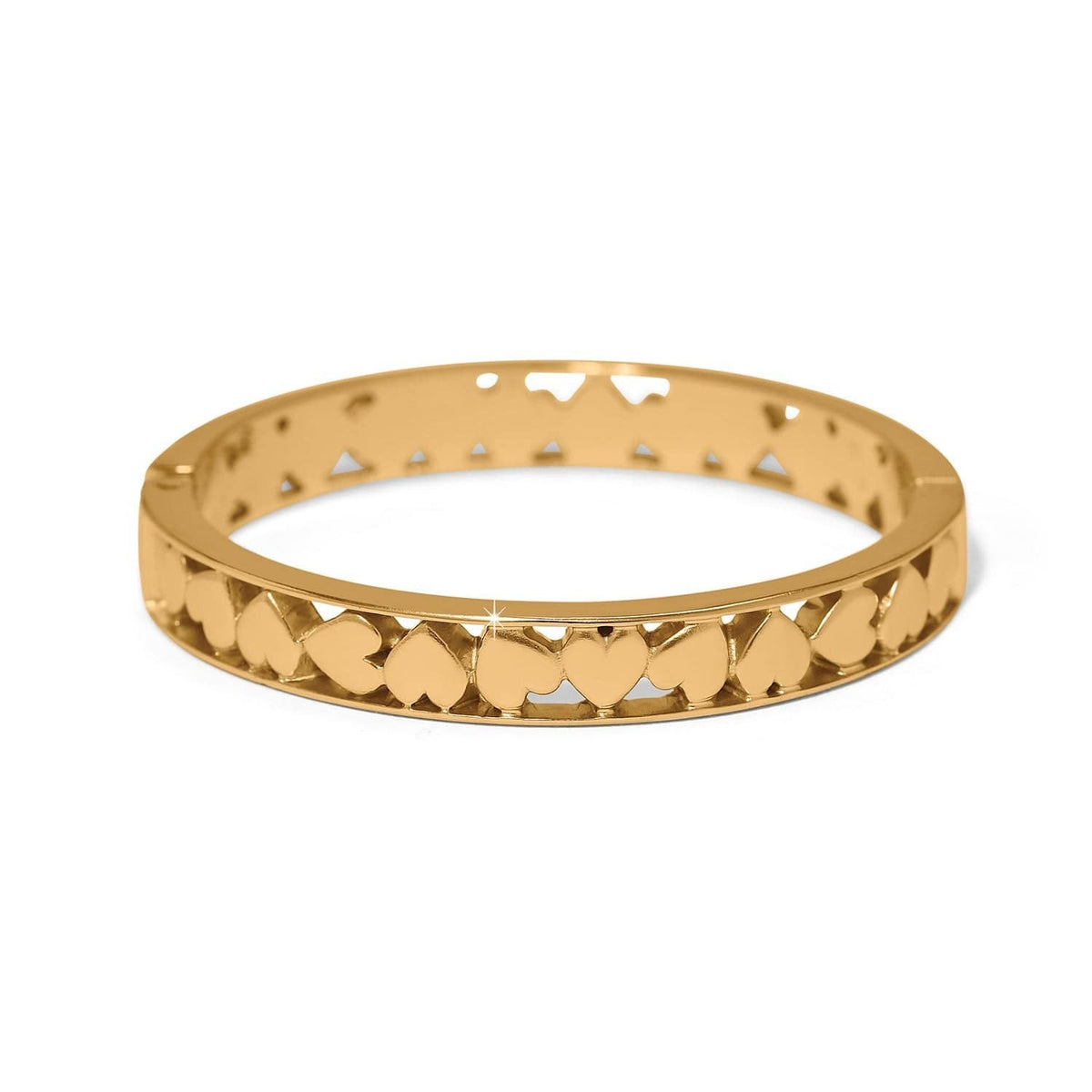 Mystery Of Love Golden Heart Hinged Bangle
