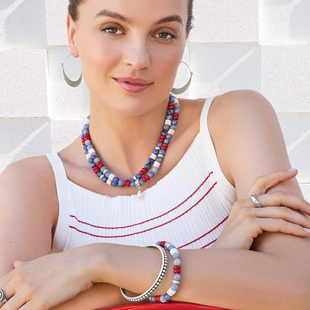 Americana Beach Pearl Charm Necklace